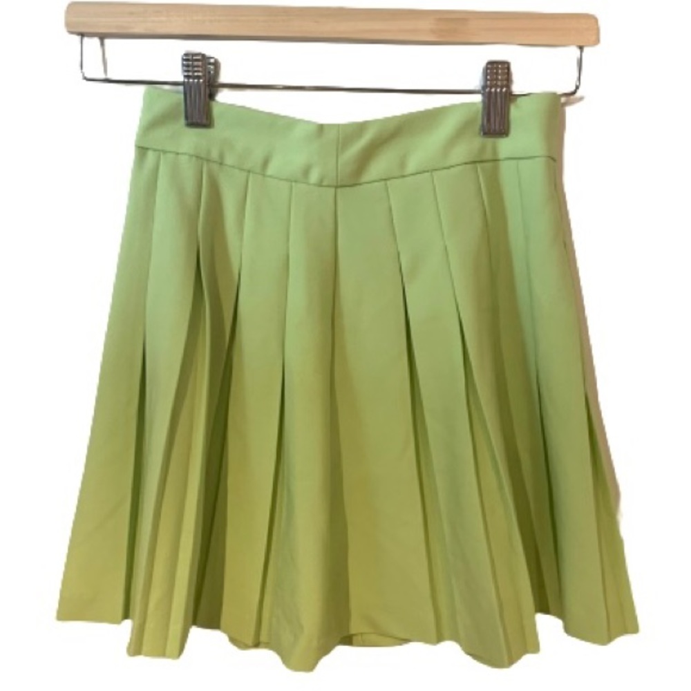 FB Sister Lime Green Pleated Mini Skirt